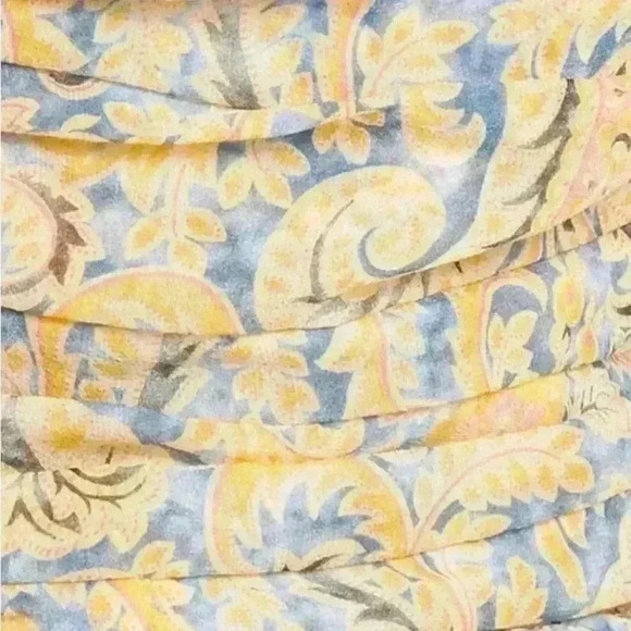 New VERONICA BEARD Arienne Paisley Silk Halter Top Yellow Size 16 - Picture 6 of 13